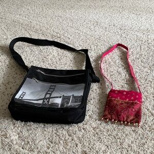 Black and Pink Women's Crossbody Bags